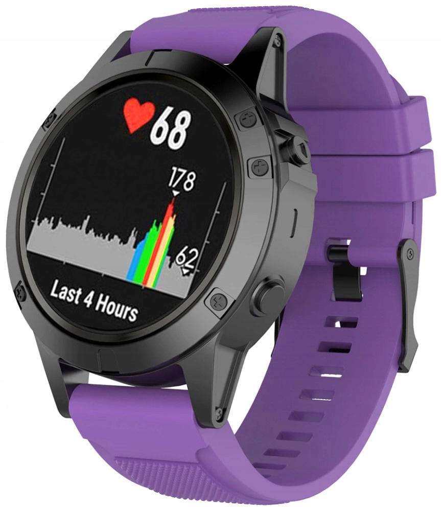 Fioletowy Silikonowy Pasek Garmin Fenix 6X Quick