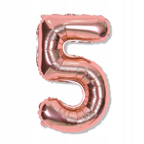 

Balon Cyfra 5 Różowe złoto Rose Gold 86 cm