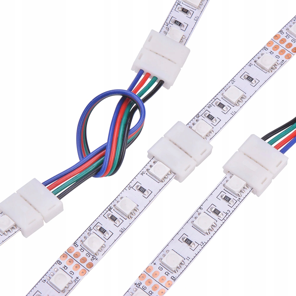 ZŁĄCZKA PODWÓJNA ŁĄCZNIK TAŚMA LED RGB 4PIN 10mm Kod producenta ZŁĄCZKA PRZEWÓD 4PIN 10mm