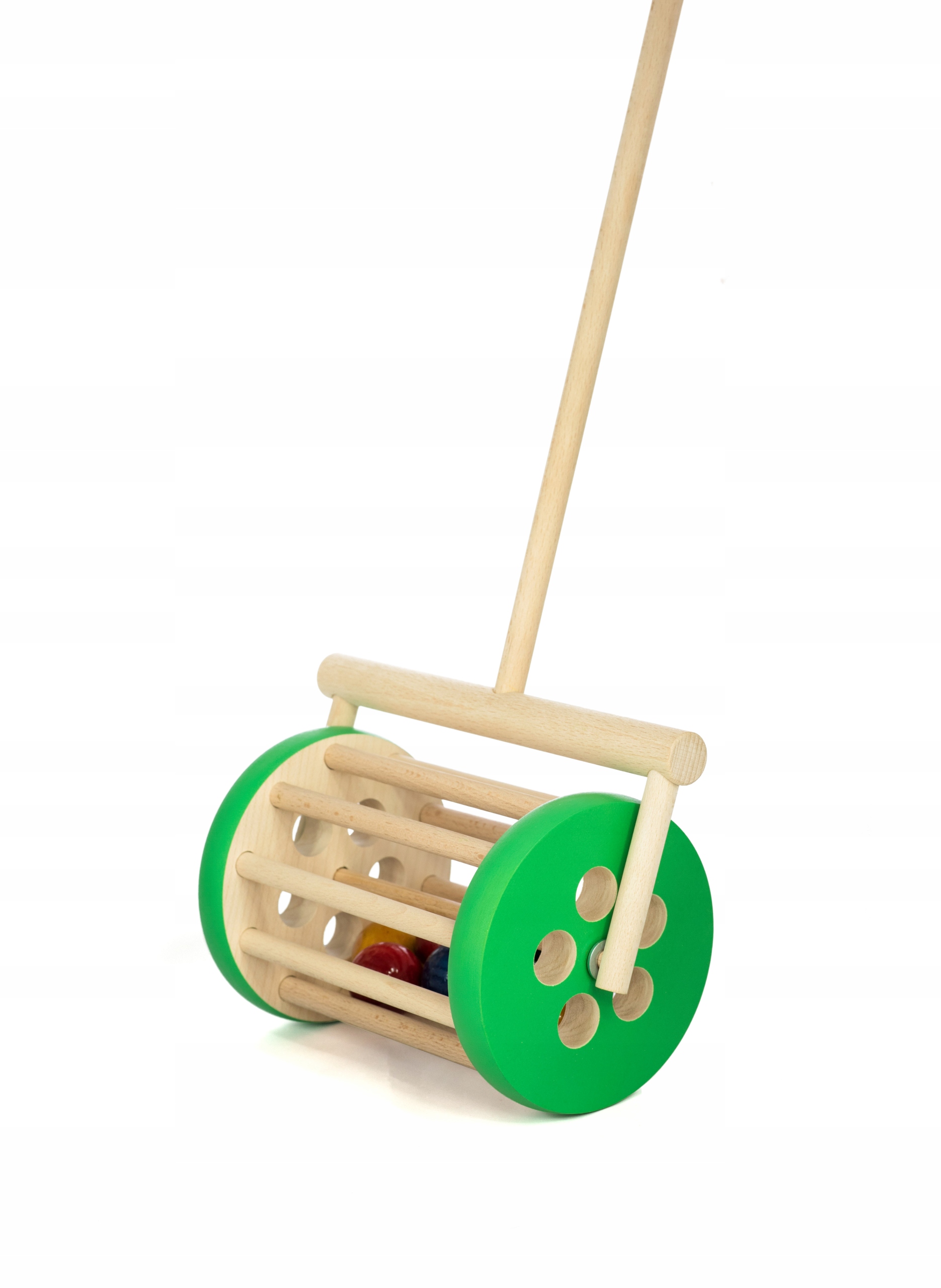 PCHACZ zielony bęben z kulkami do pchania pchanka pchajka