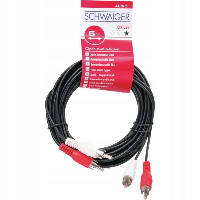 

Kabel 2 RCA+2 Rca Cinch Przewód Audio 5 M CIK050