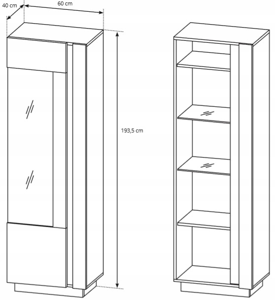 Witryna stojąca szkło salon RALPH 194 Kod producenta ML