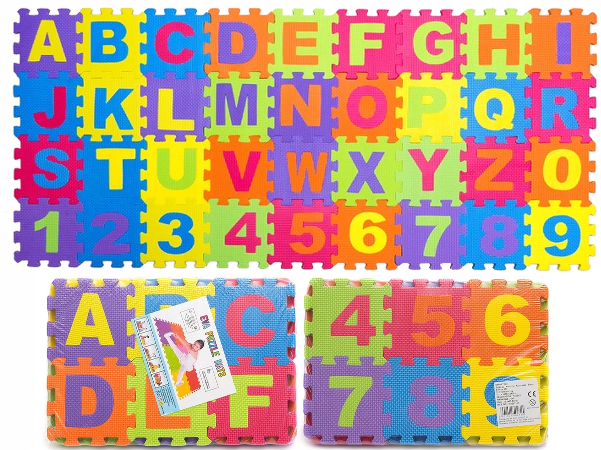 ГОЛОВОЛОМКИ ПЕНЫ КОВРИК ОБУЧАЮЩИЕ 15x15cm ! 36 el.