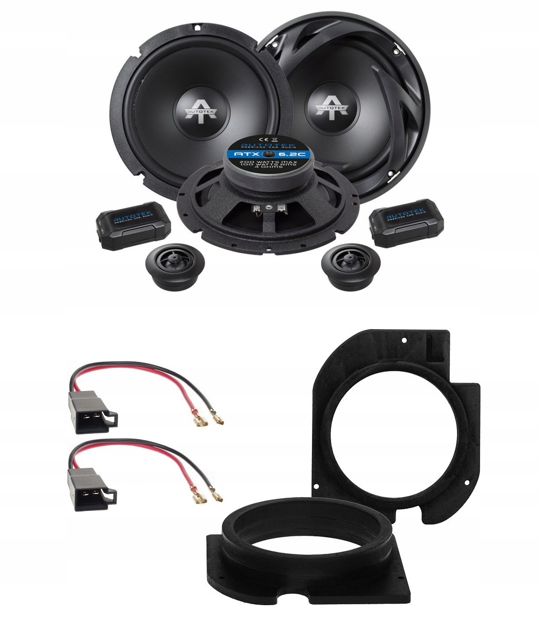Autotek ATX6.2C Reproduktory dištančné prvky Mdf 16,5 cm Škoda Octavia 1 (1996-2010)
