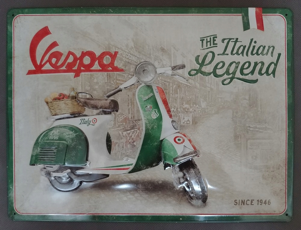 Tablica szyld VESPA ITALIAN LEGEND blacha 30x40 EAN (GTIN) 4036113232836