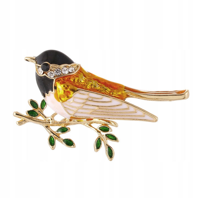 

Pinets broszka Ptaszek kolor złoty z cyrkoniami