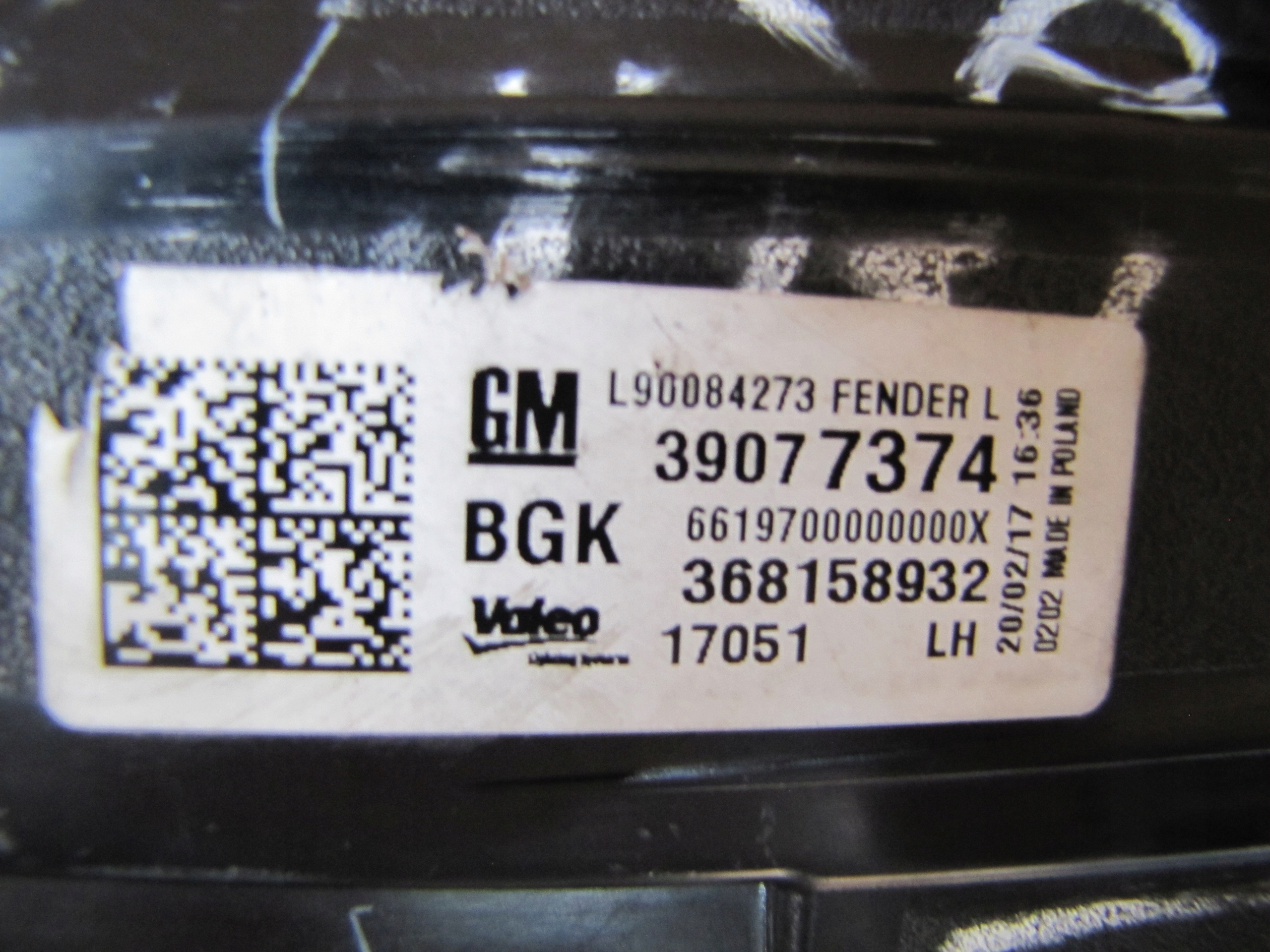 opel ASTRA K универсал фонарь левый 39077374