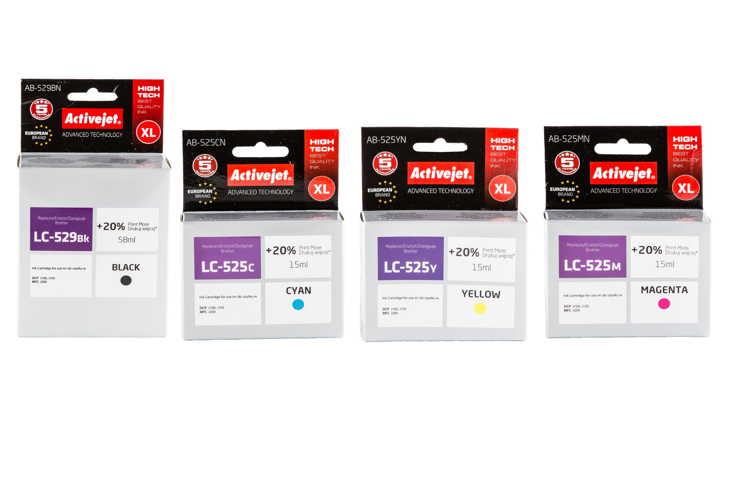 

Komplet ActiveJet LC525 LC529 DCP-j100 DCP-J105