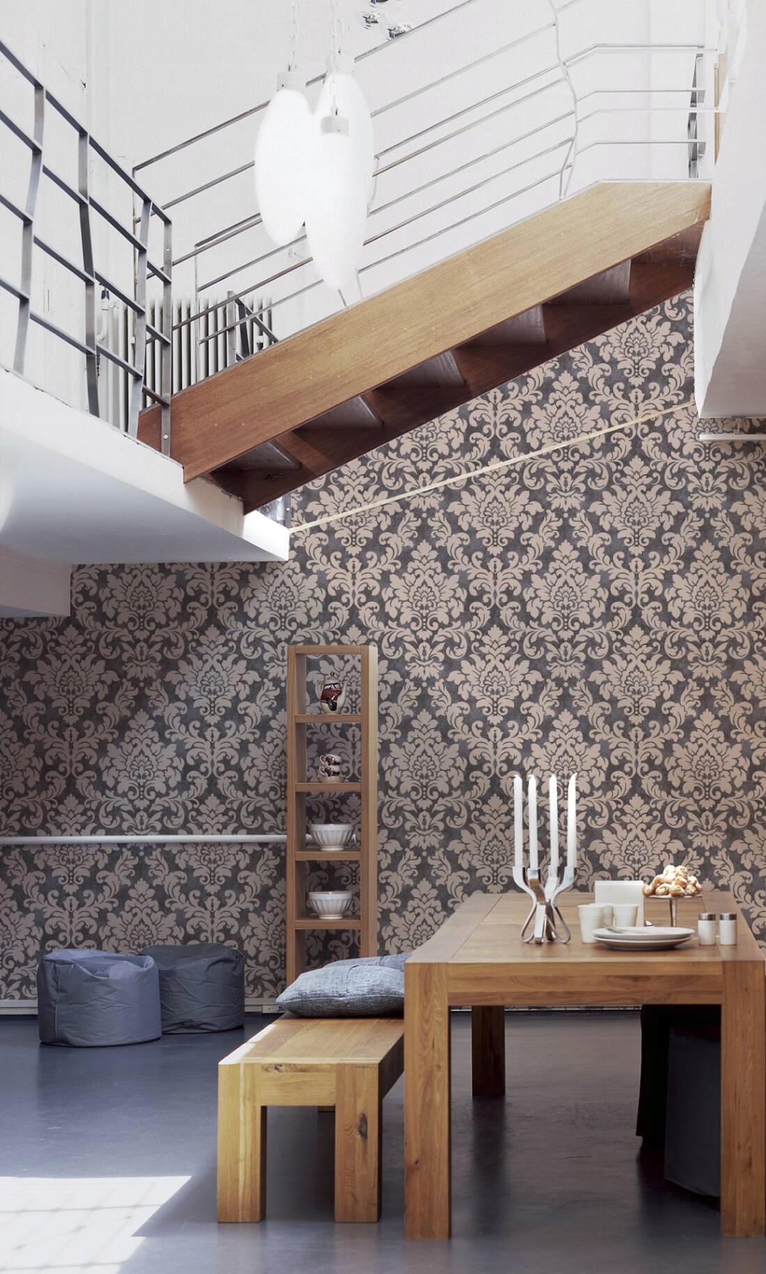 ELEGANCKA TAPETA ŚCIENNA GLAMOUR ORNAMENT BROKAT Szerokość produktu 53 cm