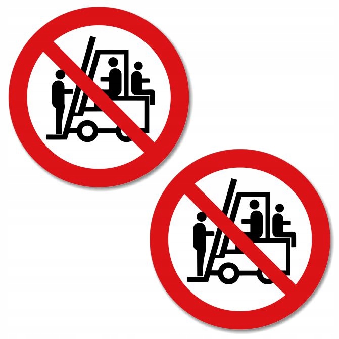 Naklejki ZAKAZU BHP widlak WÓZEK WIDŁOWY paleciak