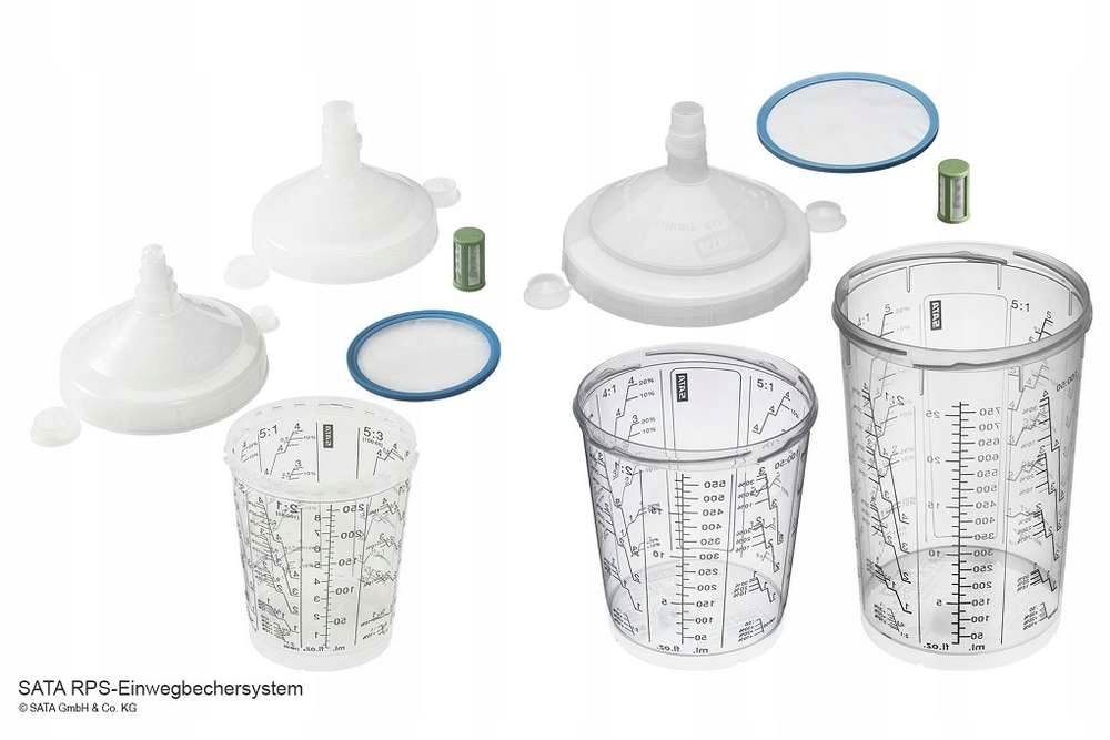 SATA KUBKI plastikowe RPS QCC sitkiem 200um/ 300ml Marka SATA