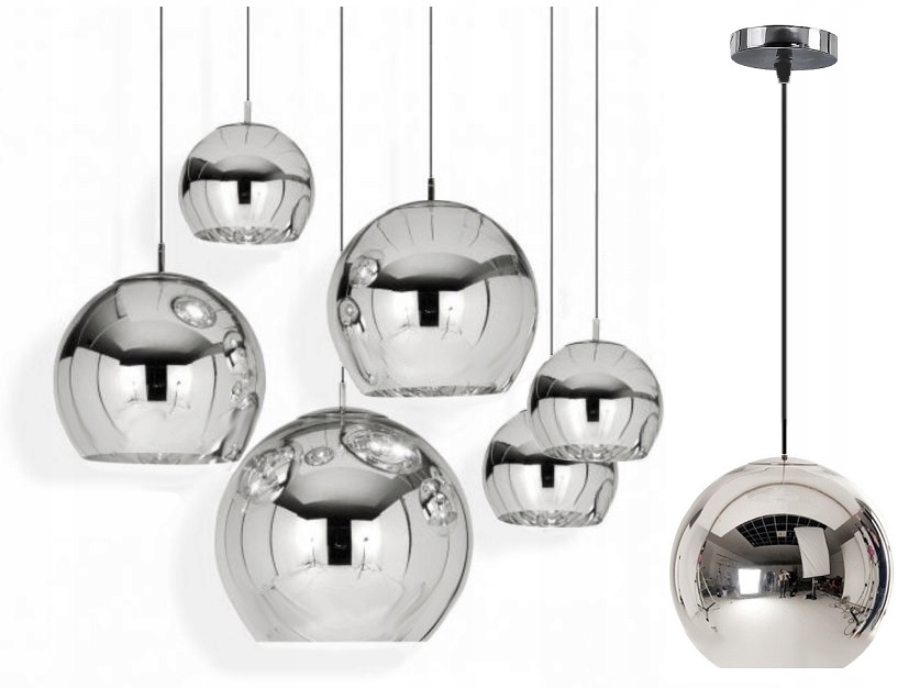 

Żyrandol Lampa Sufitowa Kula Lustro Chrom Szkło 20