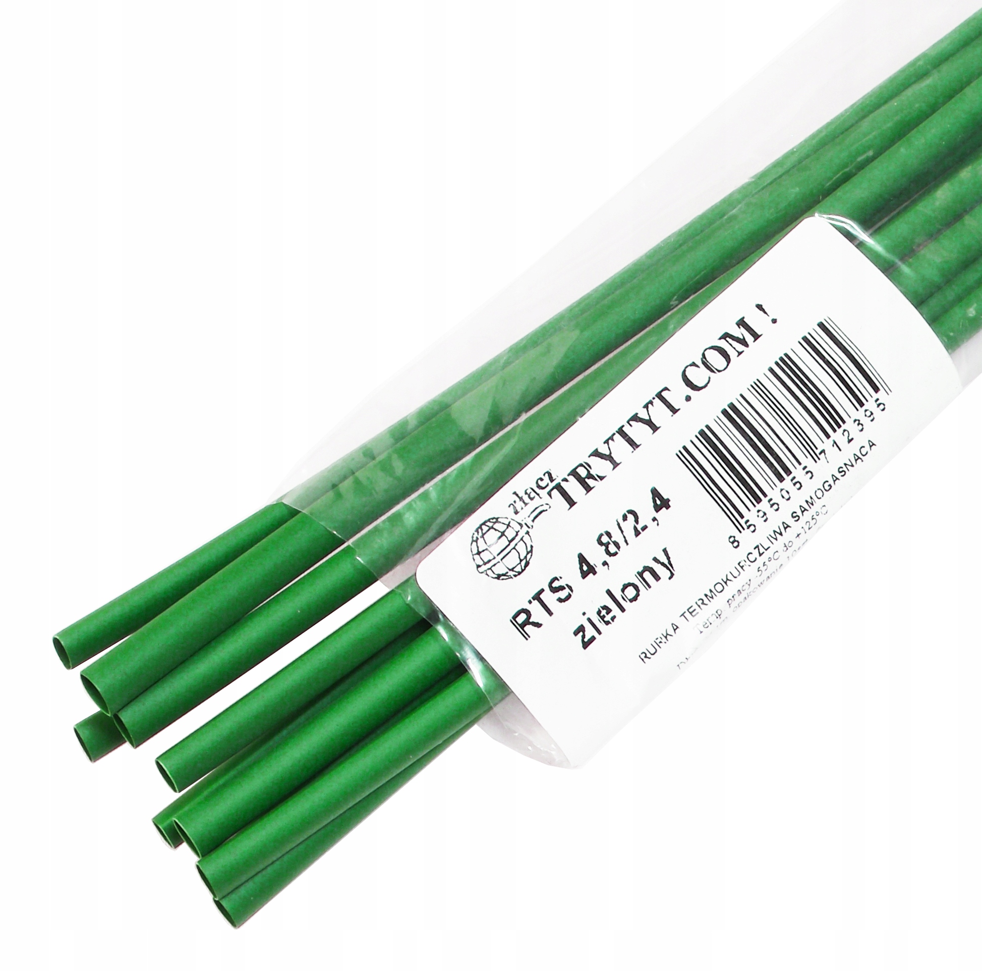 10x 1m RURKA KOSZULKA TERMOKURCZLIWA 4,8 2,4 10szt zielony