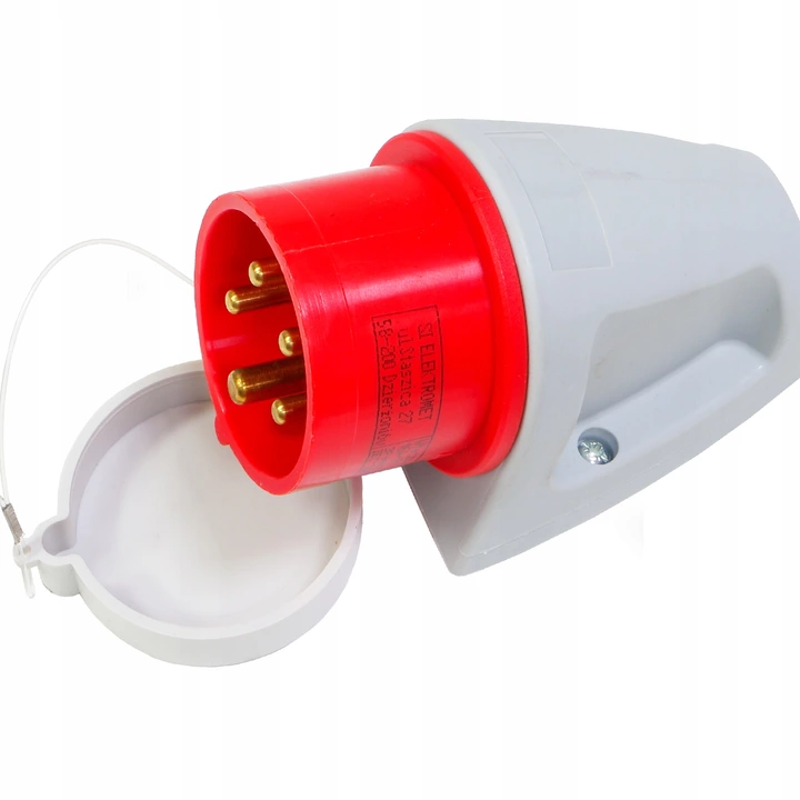 

Wtyczka stała 32A 5P 400V czerwona 6h IP44 Wsm 32/