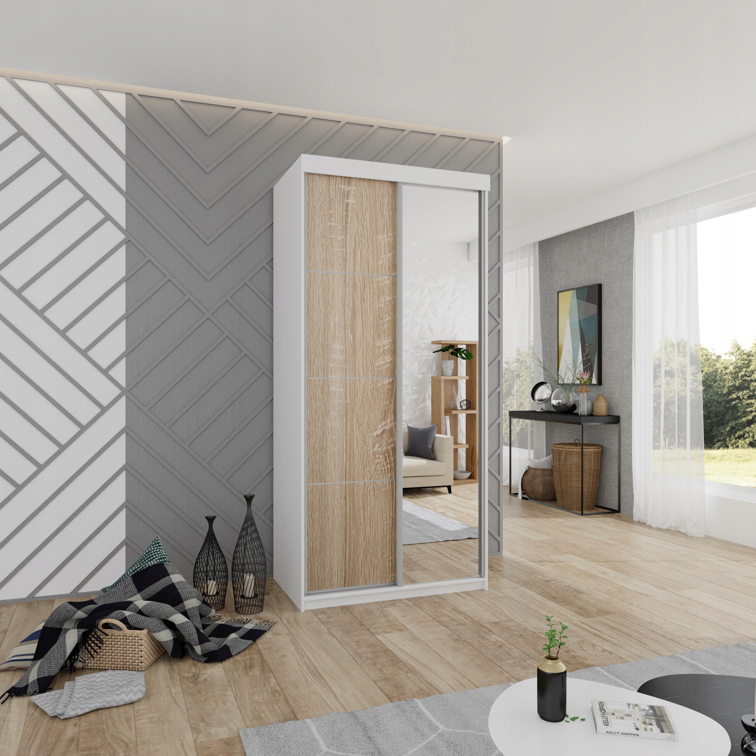 Szafa przesuwna BARCELONA PLUS B-23 100 Biała Kolekcja 12345