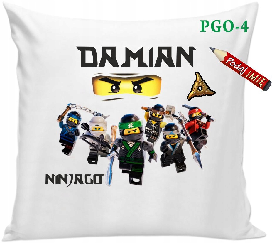 

Poduszka Lego Ninjago imieniem dziecka imię Ninja