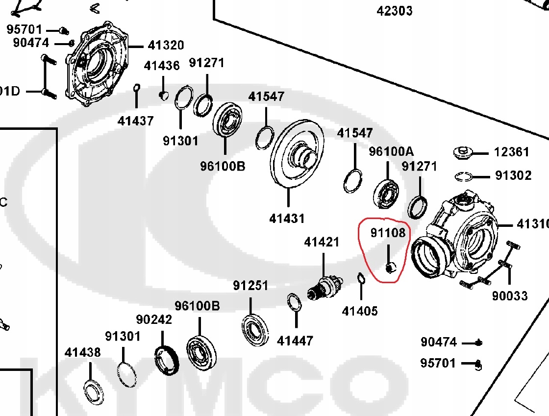 ŁOŻYSKO DYFER TYŁ KYMCO MXU 500