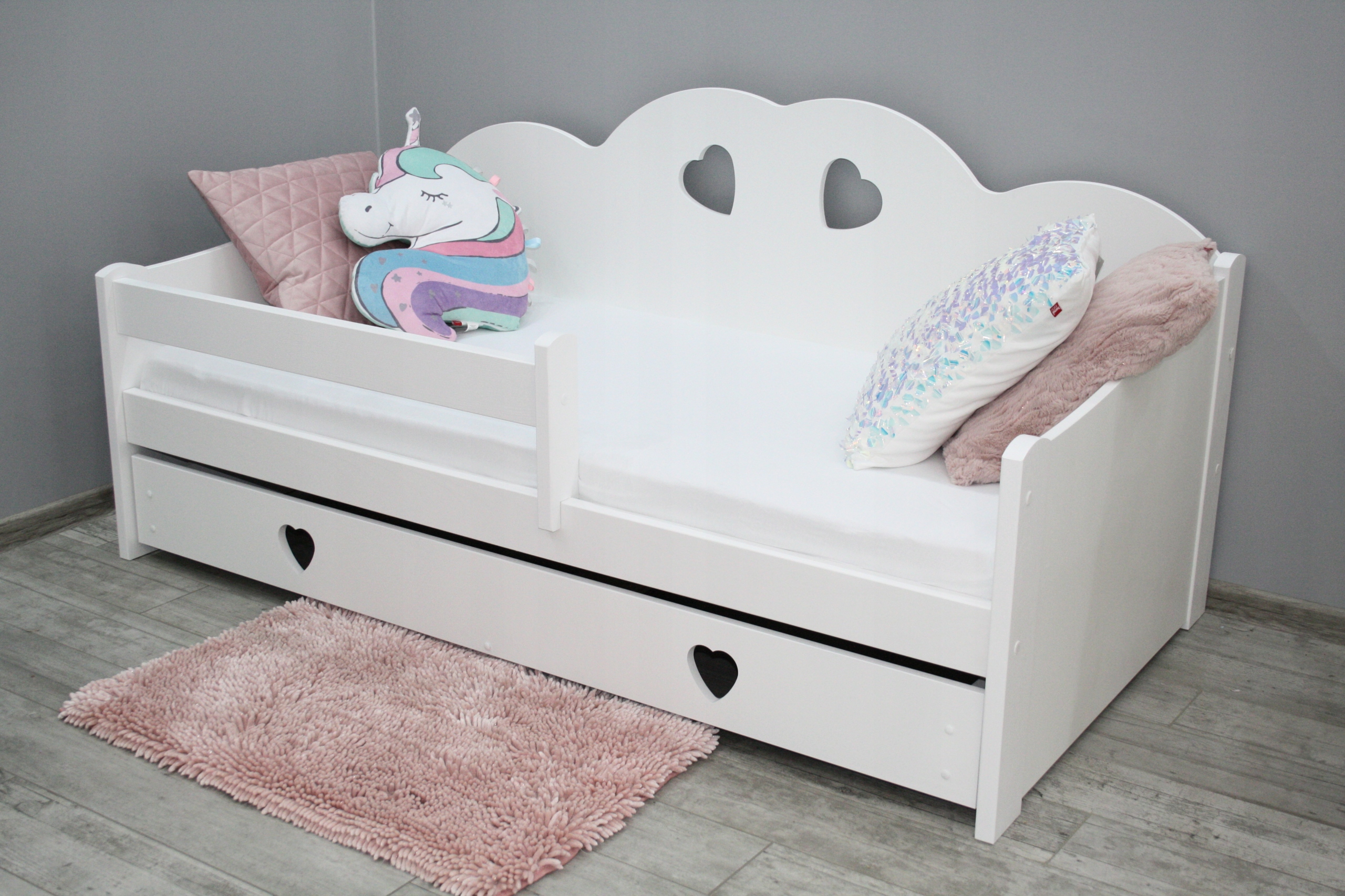 Детская кровать белый ТОСЯ 80x160szuflada МАТРАС