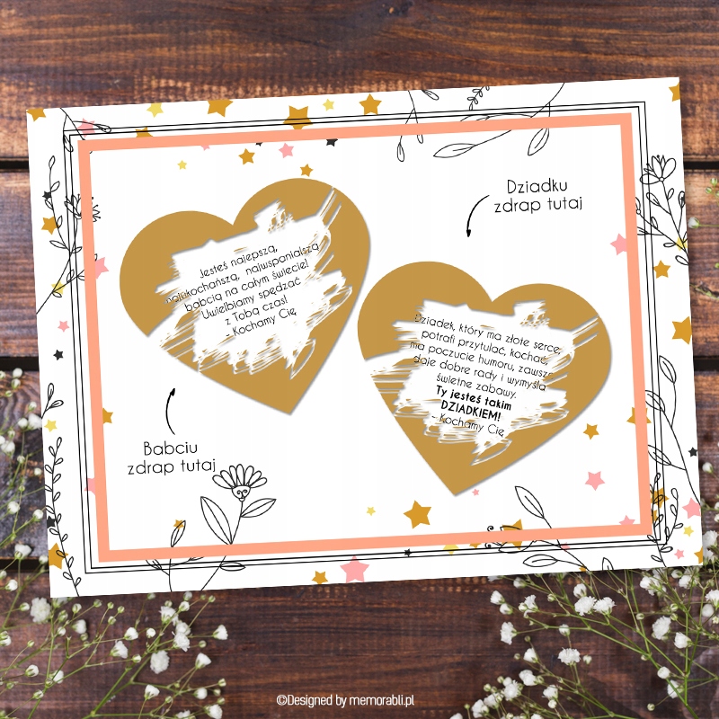 KARTKA ZDRAPKA DZIEŃ BABCI i DZIADKA PREZENT Marka inna