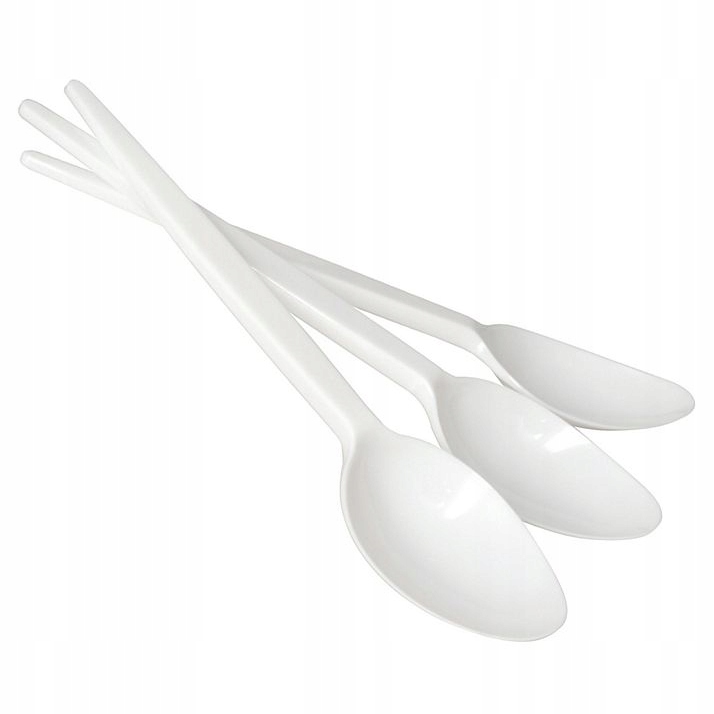 Łyżki łyżka biała wielokrotnego użytku / 100 szt.