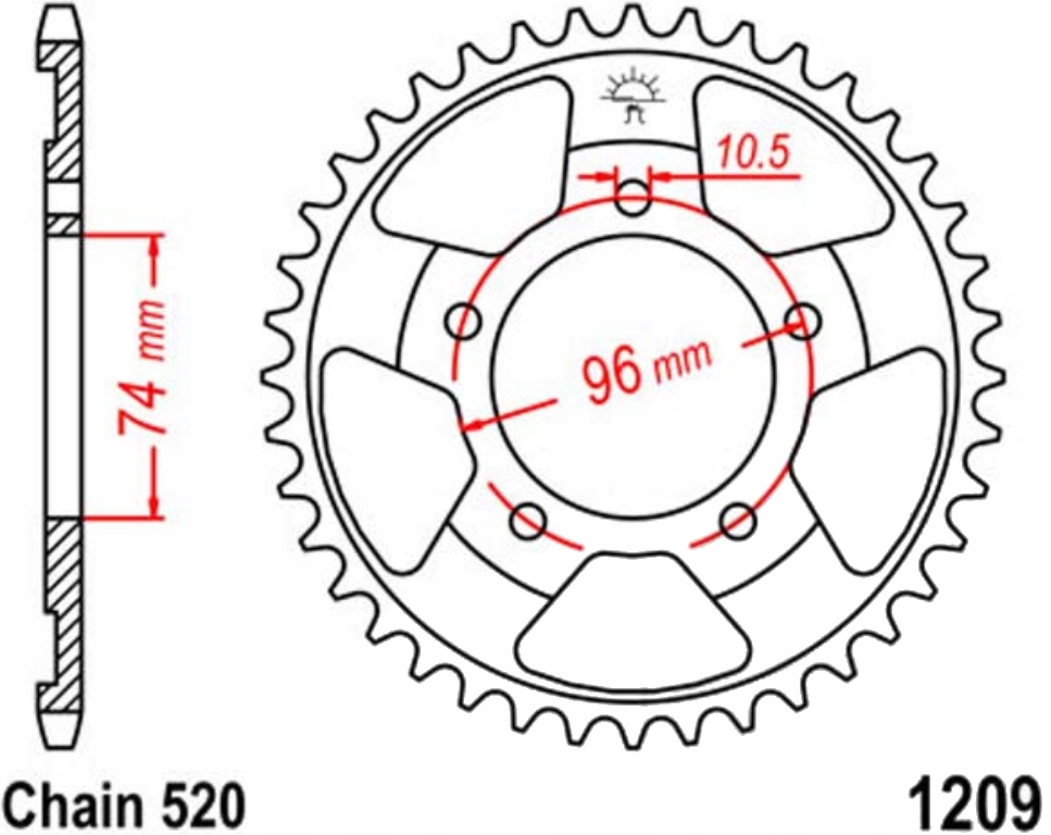 Zadní ozubené kolo Jt R1209 41-42Z Honda Nsr 250 R Sp