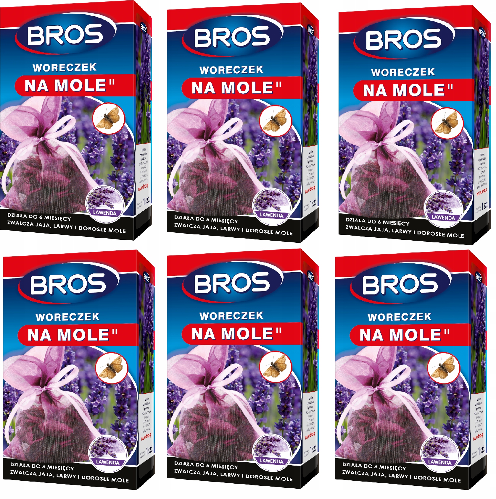 NA MOLE ODZIEŻOWE WORECZEK LAWENDOWY BROS x6 SZT.