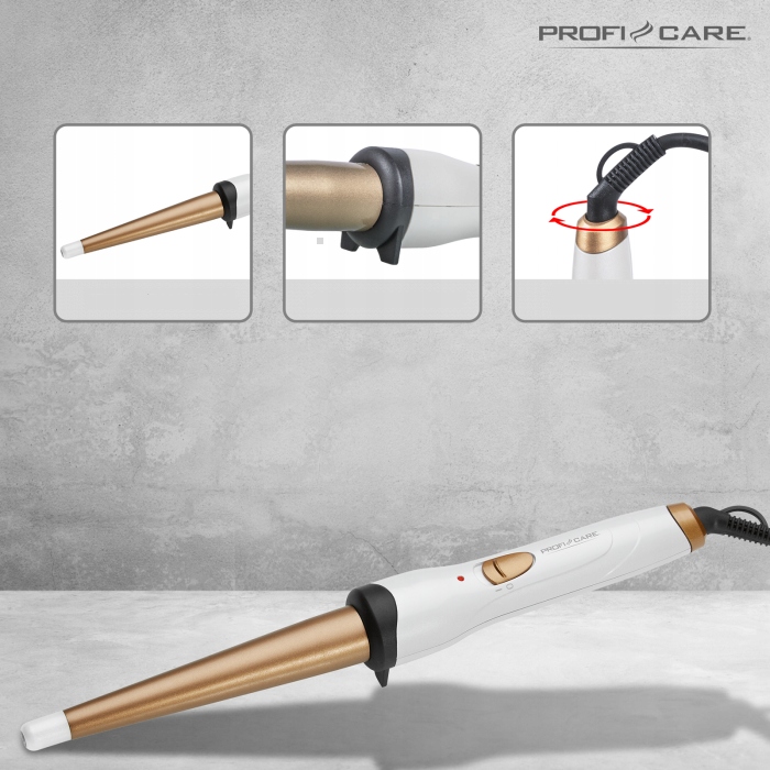 LOKÓWKA DO WŁOSÓW STOŻKOWA CERAMICZNA 13-35mm Z JONIZACJĄ TURMALINEM EAN (GTIN) 4006160304909