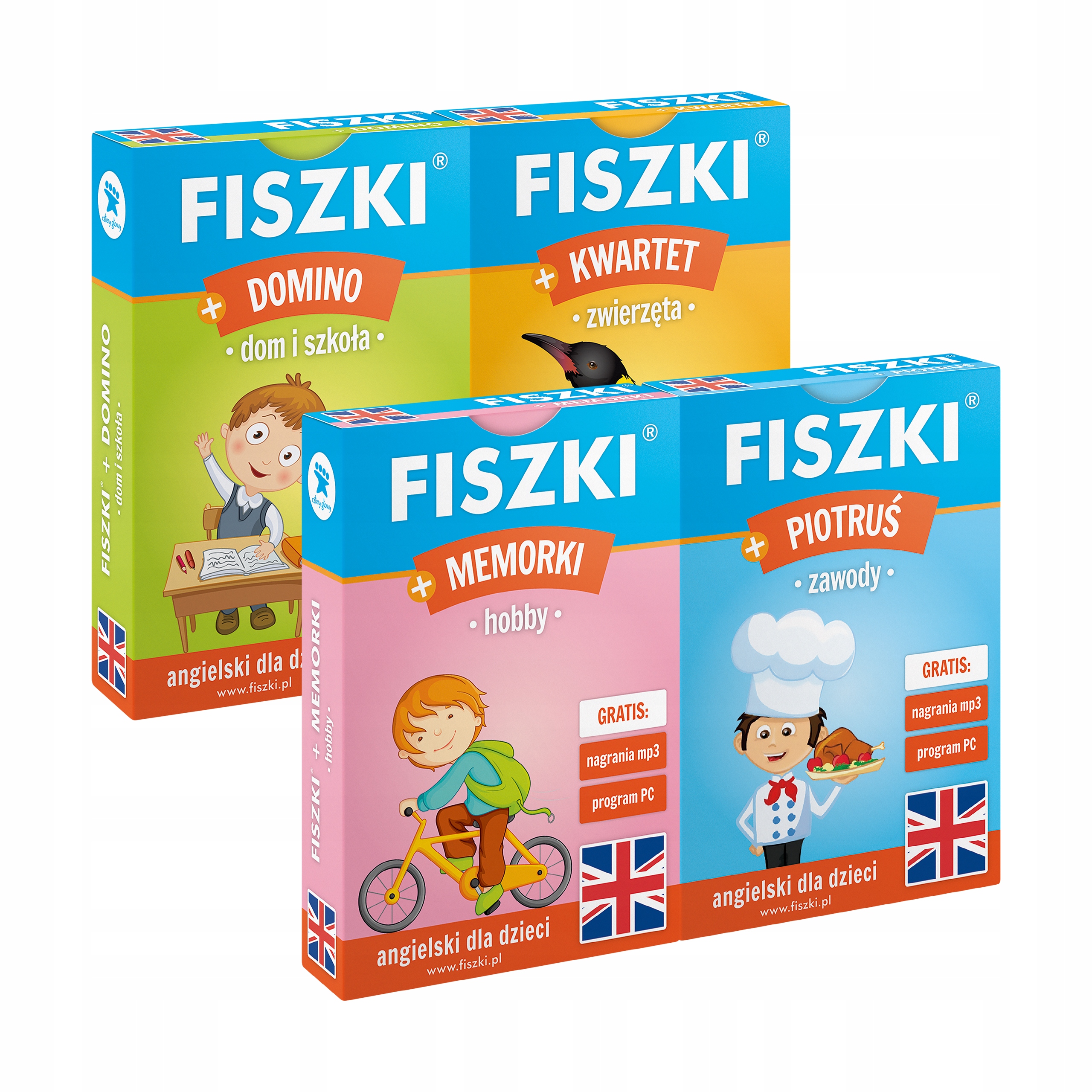 

Zestaw 4 Gry edukacyjne Fiszki Kurs Angielski