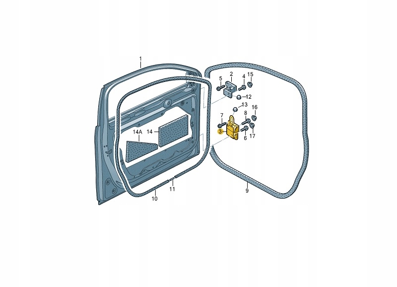 ZAWIAS DRZWI VW Caddy Touran przód dół lewa Numer katalogowy części 1T0831411C