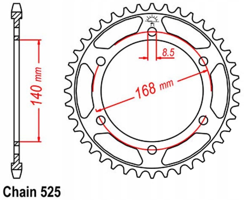Zadní ozubení 525 Esjot 41-47Z Bmw F 800 800 Gs 08
