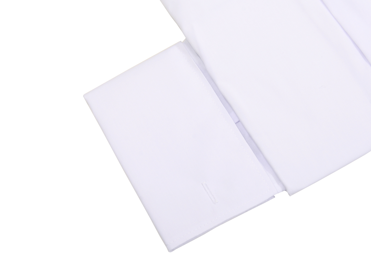 KOSZULA BIAŁA GŁADKA NA SPINKI 44 164-170 SLIM Kolor biały