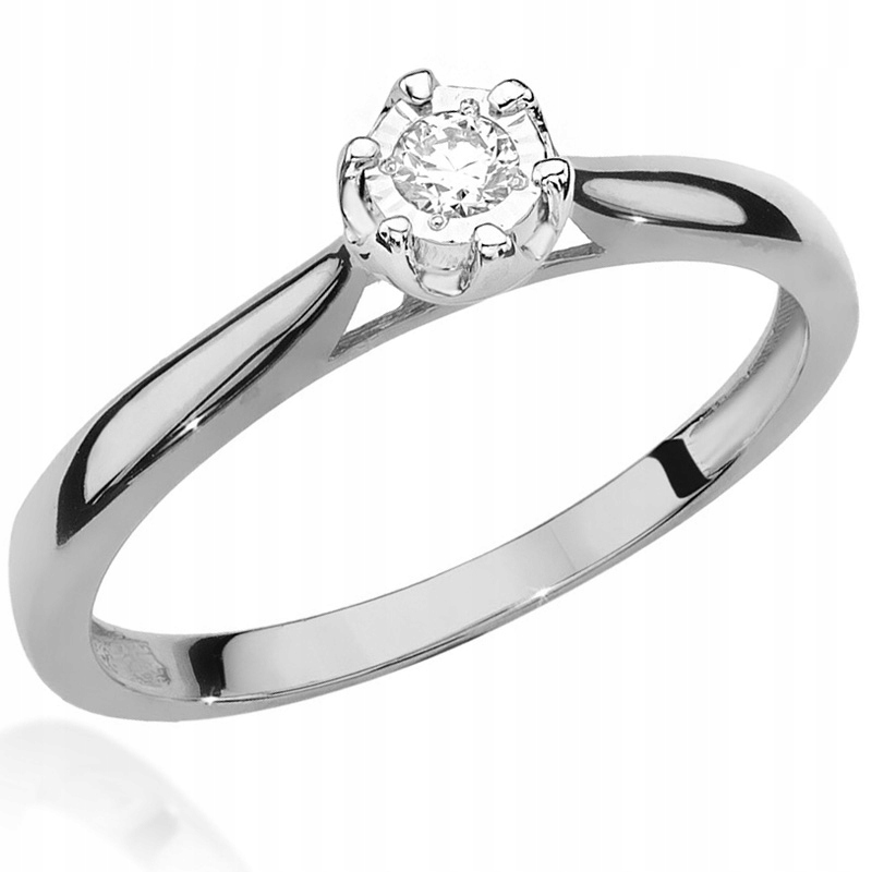 

Pierścionek Z Białego Złota Z Brylantem 0,08ct