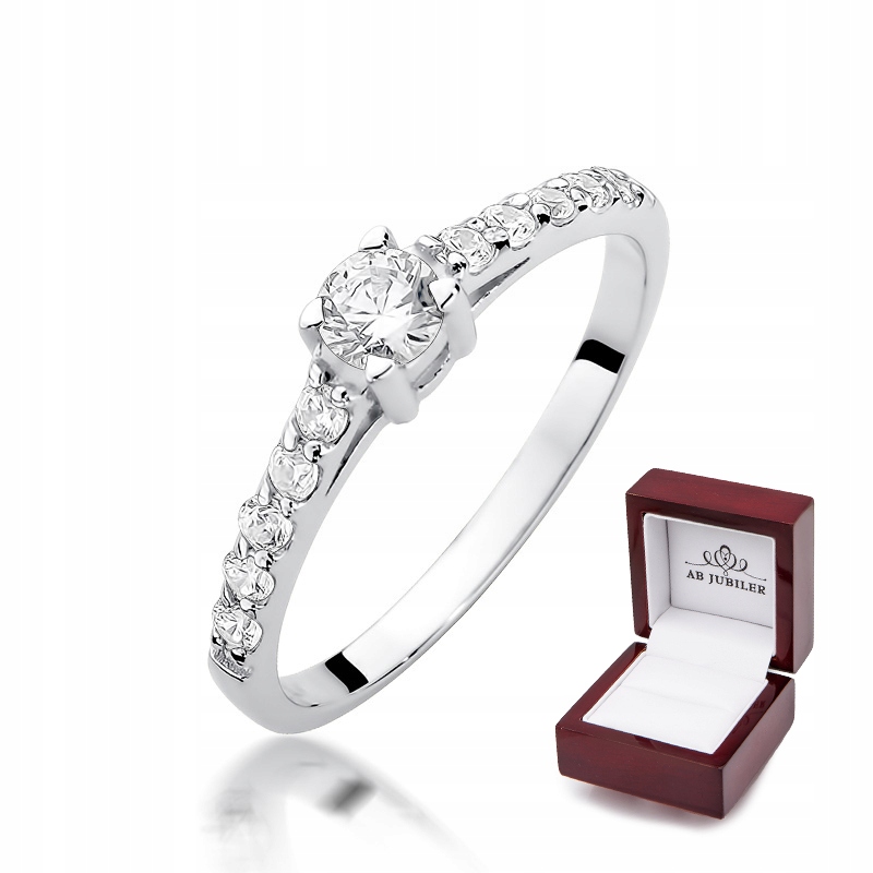 

Pierścionek 585 Białe Złoto Brylanty 0,60ct Grawer