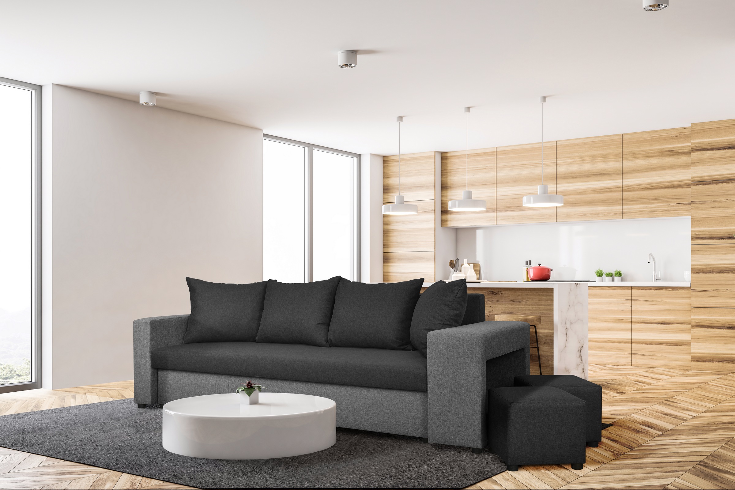 

Sofa Laura z dwiema pufami w cenie