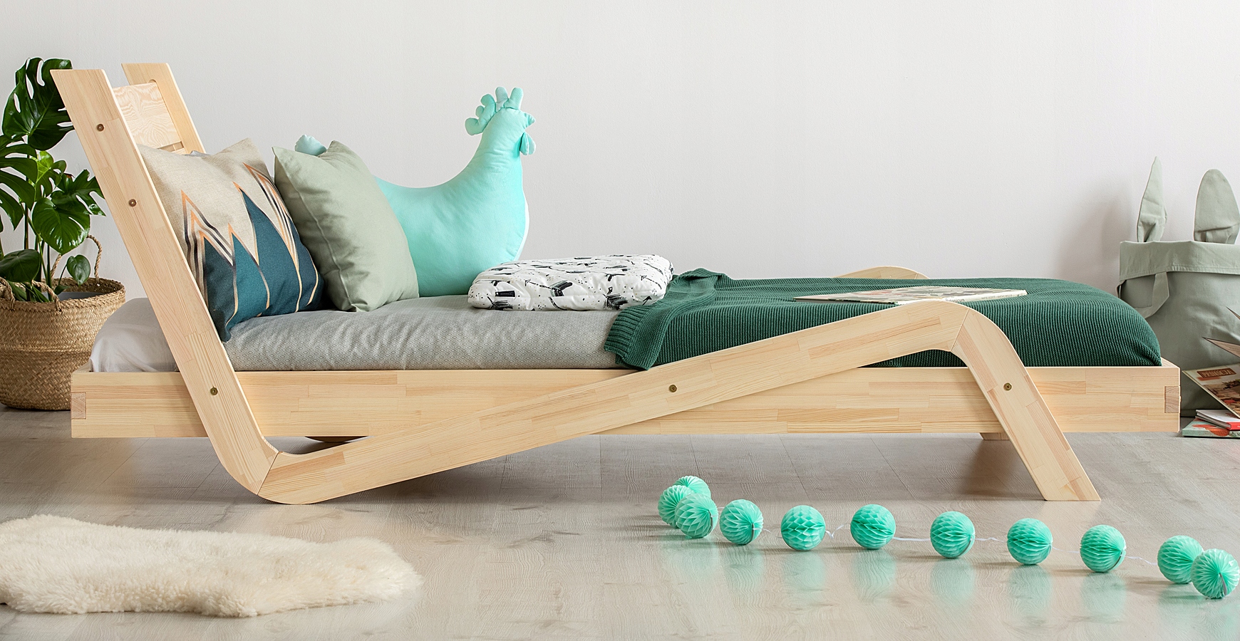 ŁÓŻKO MŁODZIEŻOWE DREWNIANE STELAŻ === 24 ROZMIARY Marka Elior