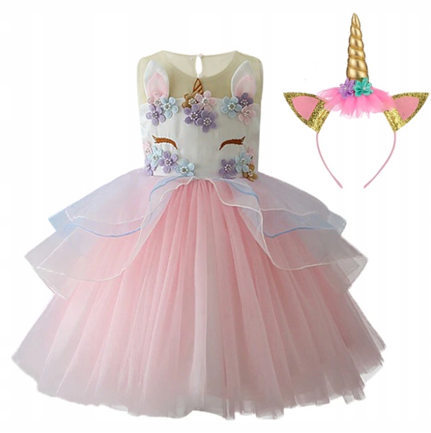 ELEGANCKA SUKIENKA WIZYTOWA JEDNOROŻEC WESELE