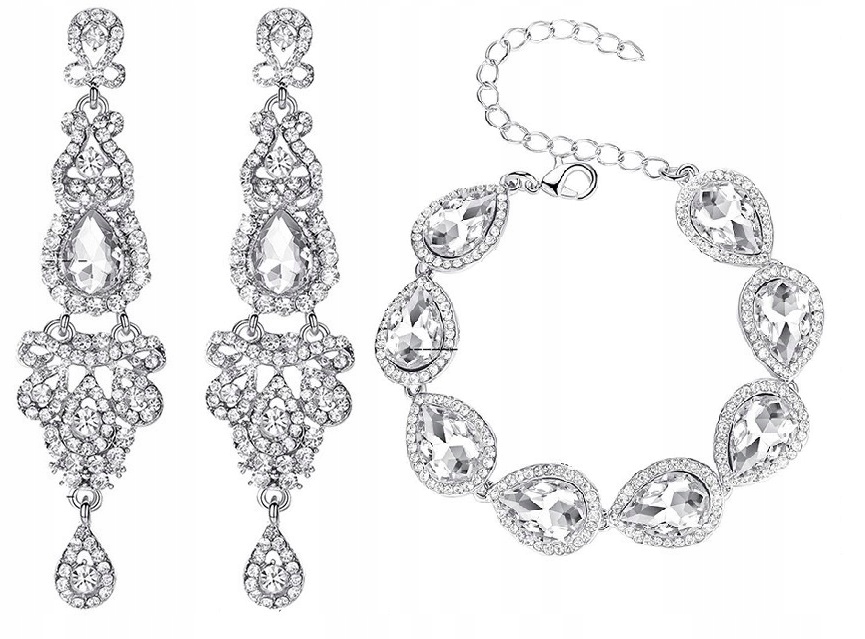 KOLCZYKI SREBRNE Z CYRKONIAMI, DŁUGIE, EFEKTOWNE Kamień Cyrkonia