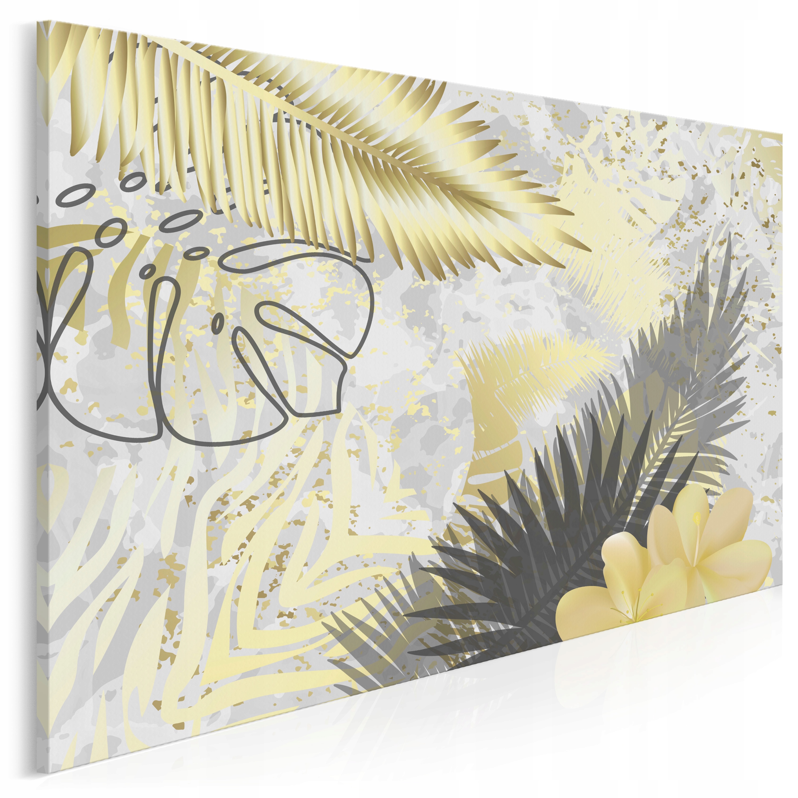 

89401 Obraz na płótnie Liście Złoty Egzotyczny