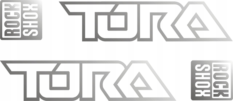 TORA ROCK SHOX srebrne naklejki 132C RÓŻNE KOLORY Długość 0 mm