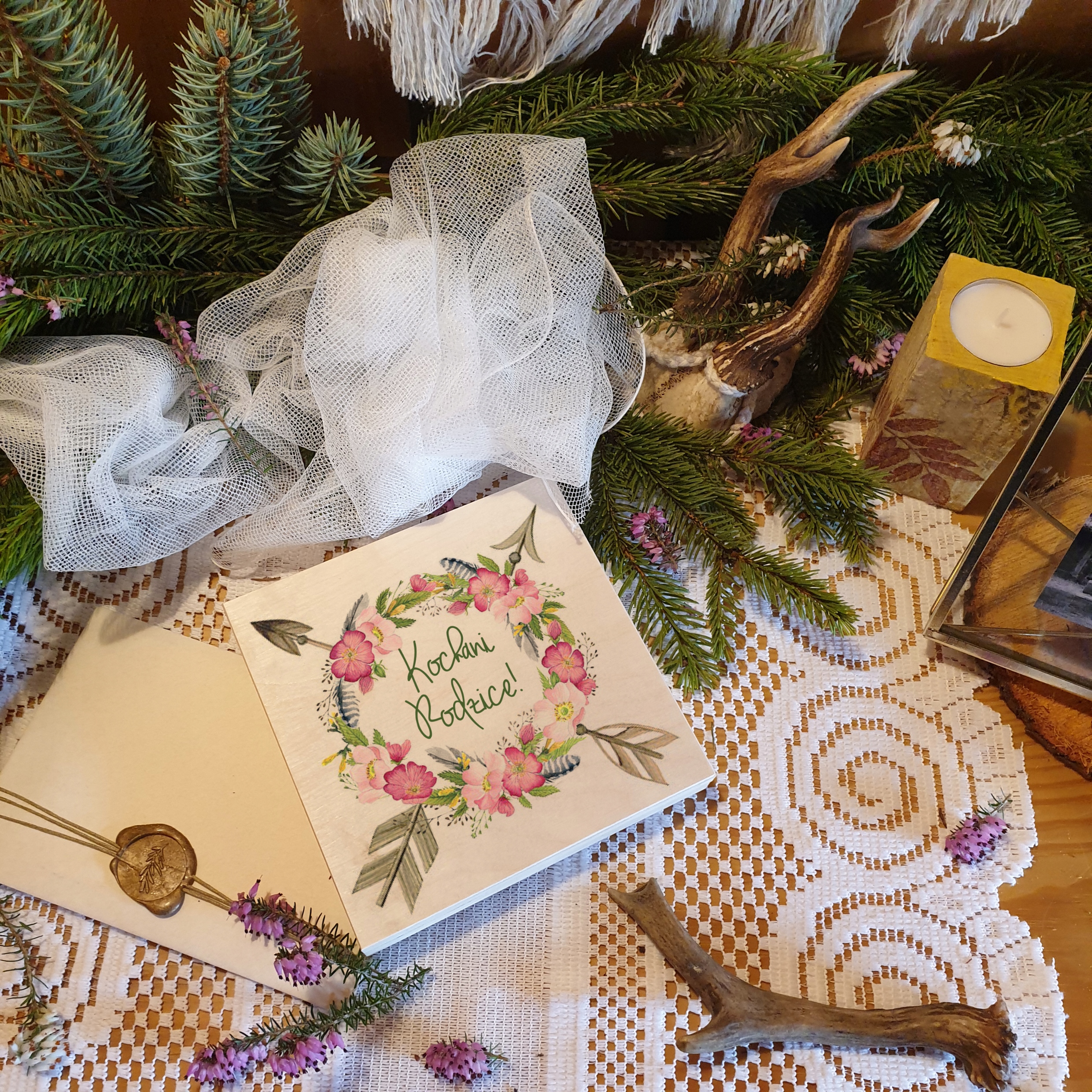 B1 BOHO ZAPROSZENIE DLA RODZICÓW BŁOGOSŁAWIEŃSTWO Kształt kwadratowy