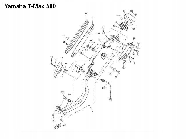 OSLONA TLUMIKA WYDECHU YAMAHA TMAX 500 MAJESTY 400 Part number 351052