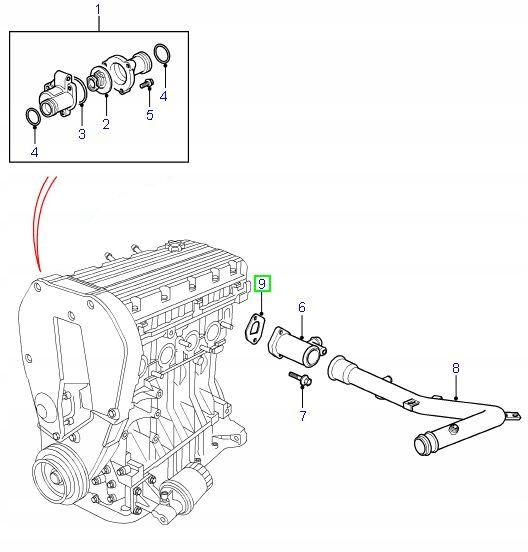 Uszczelka króćca wody Land Rover Freelander 1,8 i MG Rover 1,1 1,4 1,6 1,8 Producent części LPS