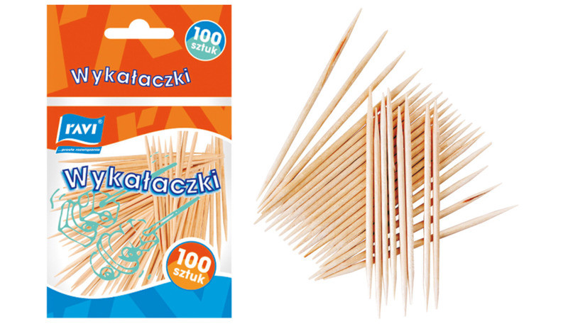 

Wykałaczki drewniane w woreczku 100 sztuk Ravi