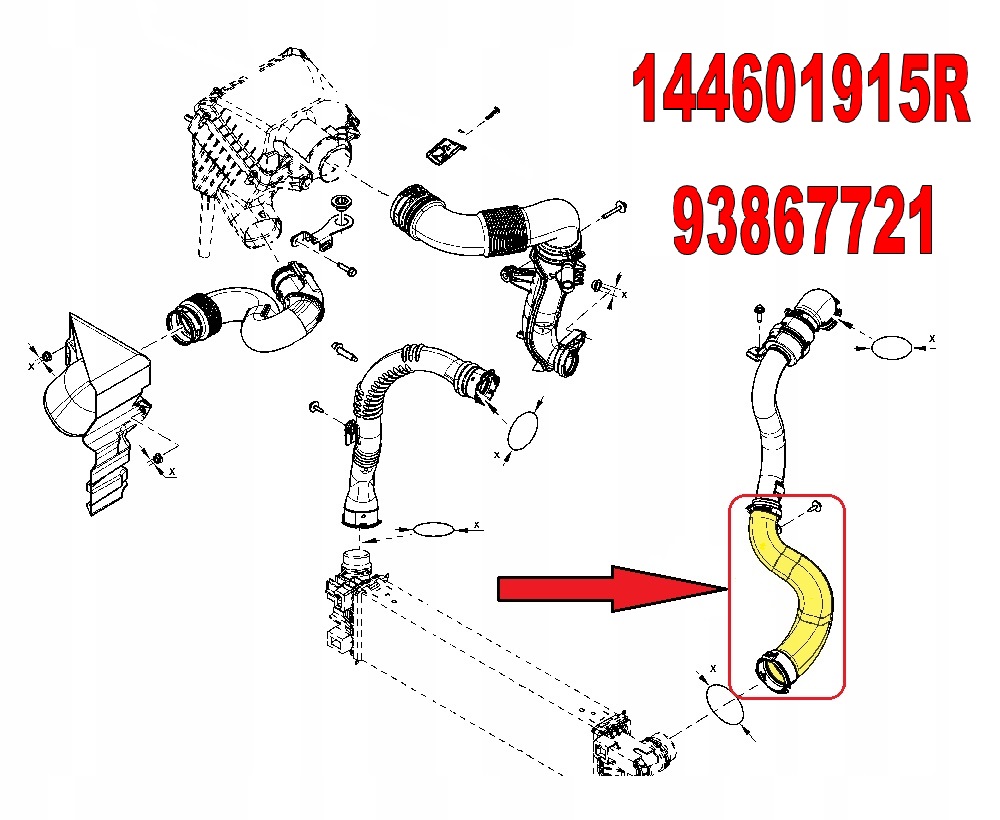 труба шланг интеркулера renault TRAFIC 1.6
