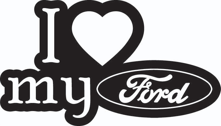 

Naklejka na auto samochód I Love My Ford