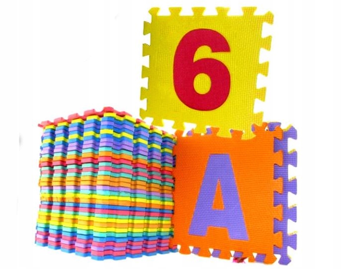 DUZA MATA DYWAN PUZZLE PIANKOWE LITERY CYFRY MATA PIANKOWA DLA DZIECI 36szt EAN (GTIN) 5903769971022