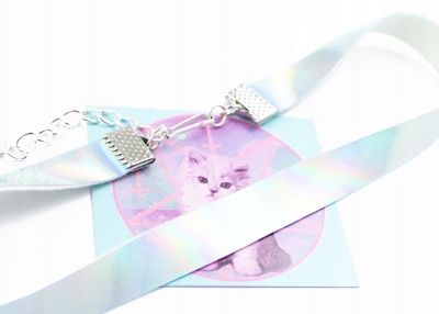

choker Hologram dusik naszyjnik pastel goth laser