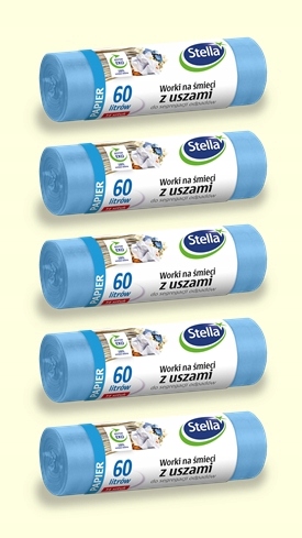 

Worki Na Śmieci 60L Papier Niebieskie 5 Rolek