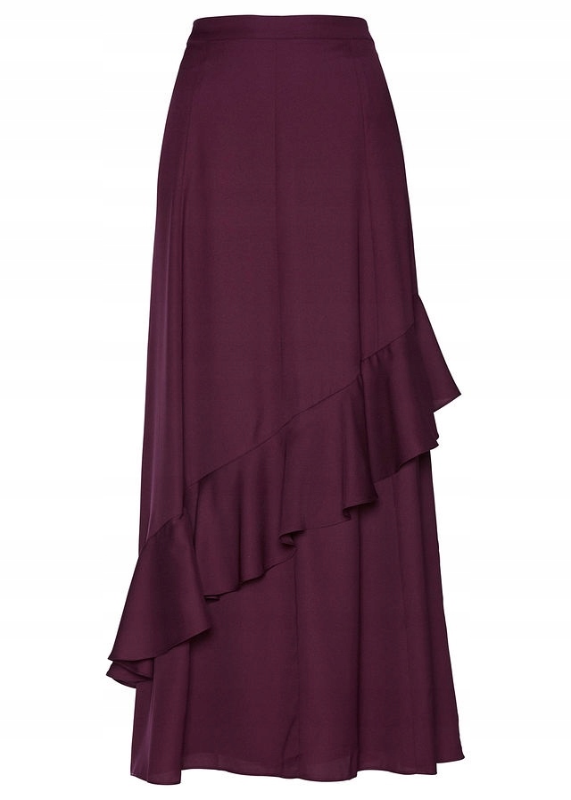 G4713 SPÓDNICA SZYFONOWA CIEMNO FIOLETOWA R.46