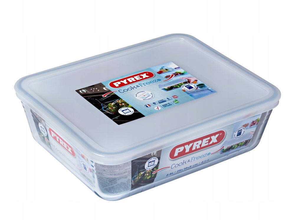 NACZYNIE ŻAROODPORNE FREEZE Z POKRYWKĄ 2,6L PYREX